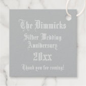 Leuchtender Letter D Monogram Silver Jubiläum Geschenkanhänger (Rückseite)