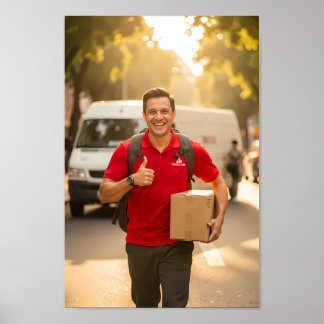 Leuchtender Liefergeist beim Sonnenuntergang Poste Poster