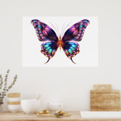 Leuchtender lila Schmetterling Poster (Küche)