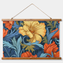 Leuchtender Märchengarten Botanisch Wandteppich Mit Holzrahmen