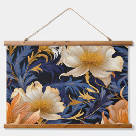 Leuchtender Märchengarten Botanisch Wandteppich Mit Holzrahmen