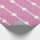 Leuchtender mattierter Orchideen-Damast mit Geschenkpapier (Ecke)