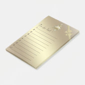 Leuchtender moderner Goldbaum "zu erledigen" Post-it Klebezettel (angewinkelt)