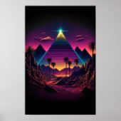 Leuchtender Monolith: Eine Retrowave-Pyramide Poster (Vorne)