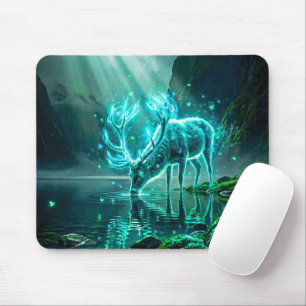 Leuchtender Mystischer Neon-Geist-Hirsch Fantasy-D Mousepad