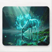 Leuchtender Mystischer Neon-Geist-Hirsch Fantasy D Mousepad (Vorne)