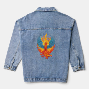 Leuchtender mythologischer Fantasy-Phönix-Vogel Jeansjacke