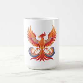 Leuchtender mythologischer Fantasy-Phönix-Vogel Kaffeetasse