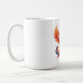 Leuchtender mythologischer Fantasy-Phönix-Vogel Kaffeetasse (Links)