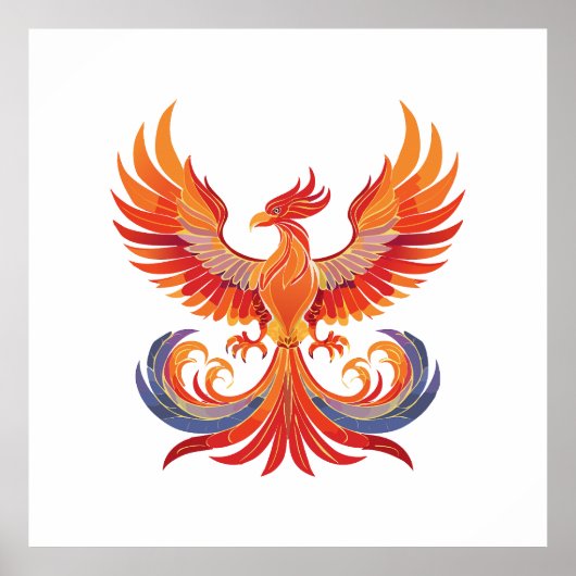 Leuchtender mythologischer Fantasy-Phönix-Vogel Poster (Vorne)