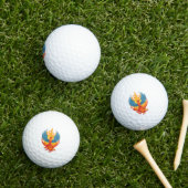 Leuchtender mythologischer Fantasy-Phönixvogel Golfball (Insitu Gras)