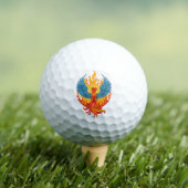 Leuchtender mythologischer Fantasy-Phönixvogel Golfball (Insitu T-Shirt)