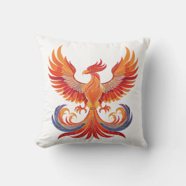 Leuchtender mythologischer Fantasy-Phönixvogel Kissen