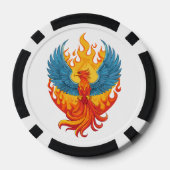Leuchtender mythologischer Fantasy-Phönixvogel Pokerchips (Rückseite)