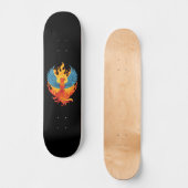 Leuchtender mythologischer Fantasy-Phönixvogel Skateboard (Vorderseite)