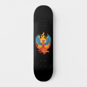 Leuchtender mythologischer Fantasy-Phönixvogel Skateboard (Vorderseite)