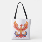 Leuchtender mythologischer Fantasy-Phönixvogel Tasche (Rückseite)