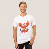Leuchtender mythologischer Fantasy-Phönixvogel Tri-Blend Shirt (Vorderseite voll)