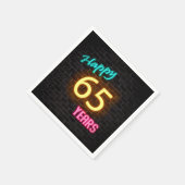 Leuchtender Neon 65 auf Ziegelmauer Serviette (Ecke)