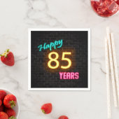 Leuchtender Neon 85 auf Ziegelmauer Serviette (Beispiel)