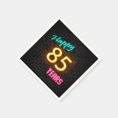 Leuchtender Neon 85 auf Ziegelmauer Serviette (Ecke)