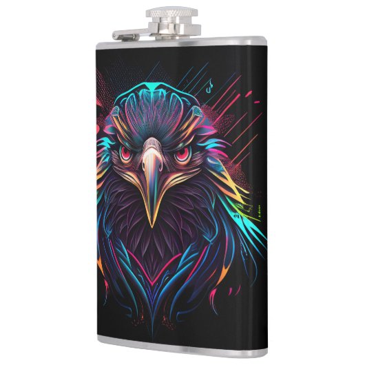 Leuchtender Neon Eagle Artistic Flachmann (Links)