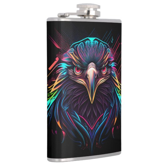 Leuchtender Neon Eagle Artistic Flachmann (Rechts)