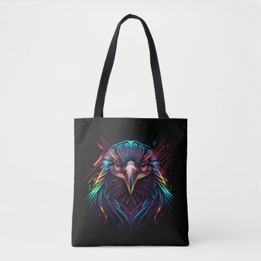 Leuchtender Neon Eagle Artistic Tasche (Vorderseite)