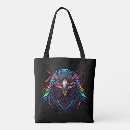 Leuchtender Neon Eagle Artistic Tasche (Rückseite)