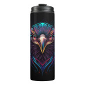 Leuchtender Neon Eagle Artistic Thermosbecher (Vorderseite)