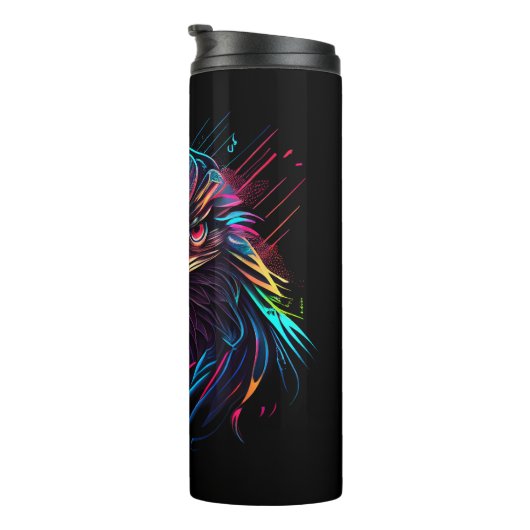 Leuchtender Neon Eagle Artistic Thermosbecher (Nach rechts gedreht)