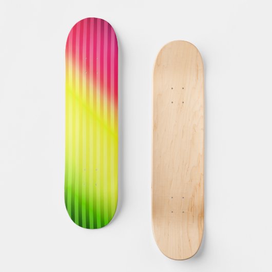 Leuchtender Neon fluoreszierender Regenbogen-Ober Skateboard (Vorderseite)