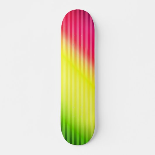 Leuchtender Neon fluoreszierender Regenbogen-Ober Skateboard (Vorne)
