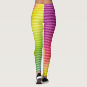 Leuchtender Neon fluoreszierender Regenbogenfarbst Leggings (Rückseite)