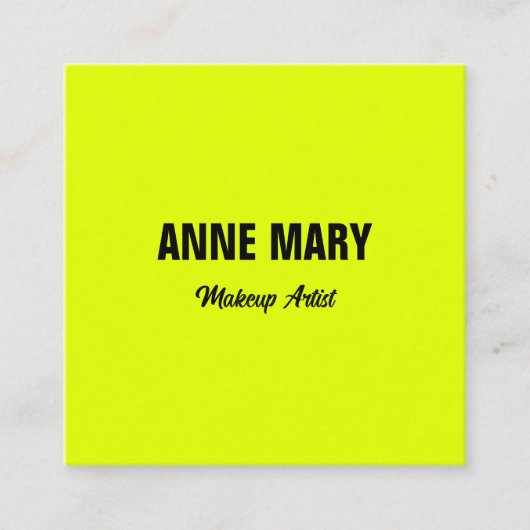 Leuchtender Neon Gelb-leuchtender Farbton Telefonnummerkarte (Vorderseite)