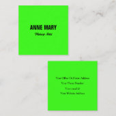 Leuchtender Neon Green Bright Farbvoll Niedlich Telefonnummerkarte (Vorne/Hinten)