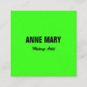 Leuchtender Neon Green Bright Farbvoll Niedlich Telefonnummerkarte (Vorderseite)