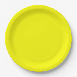 Leuchtender Neon Yellow Pappteller