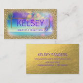 Leuchtender Palme-Imitat-GoldGlitzer Visitenkarte (Vorne/Hinten)