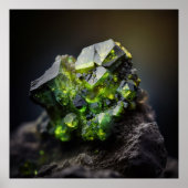 Leuchtender Peridot Gemstone, Nah-up Poster (Vorne)