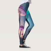Leuchtender Pilzwald Fuchs Fantasy-Kunst Leggings (Rechts)