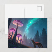 Leuchtender Pilzwald Fuchs Fantasy-Kunst Postkarte (Vorne/Hinten)