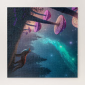 Leuchtender Pilzwald Fuchs Fantasy-Kunst Puzzle (Horizontal)