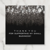 Leuchtender Platinsilber-Glitzer Elegante Markieru Geschenkanhänger (Rückseite)