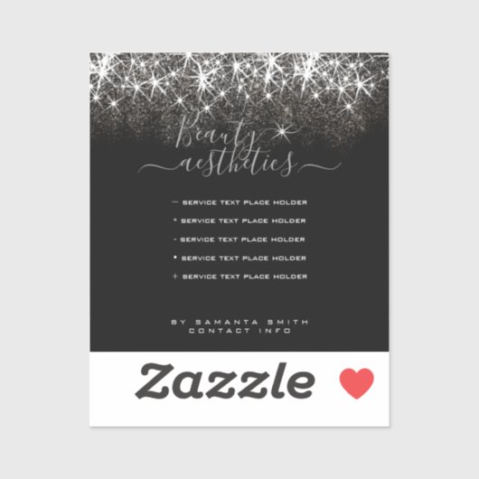 Leuchtender Platinsilber-Glitzer Elegante Schönhei Aufkleber (Blatt)