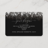 Leuchtender Platinsilber-Glitzer Elegante Schönhei Visitenkarte (Rückseite)