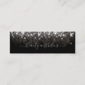 Leuchtender Platinsilber-Glitzer nächste Verabredu Mini Visitenkarte (Vorderseite)