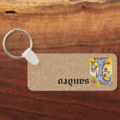 Leuchtender rechteckiger, blauer und roter Buchsta Schlüsselanhänger (Rückseite)