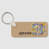 Leuchtender rechteckiger, blauer und roter Buchsta Schlüsselanhänger (Rückseite)