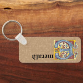 Leuchtender rechteckiger, blauer und roter Buchsta Schlüsselanhänger (Rückseite)